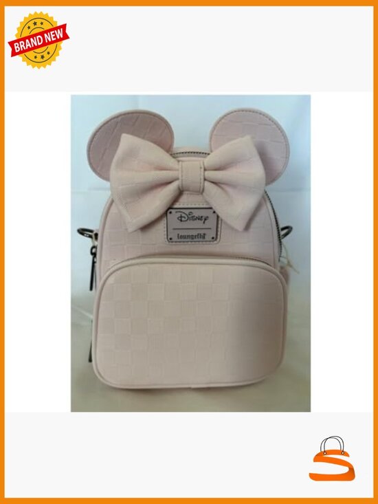 Disney Minnie Mouse Convertible Mini Backpack Crossbody Bag Faux Leather